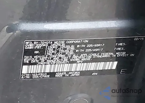 2015 Toyota Rav4 Le from USA, damaged, VIN JTMZFREV3FD054571